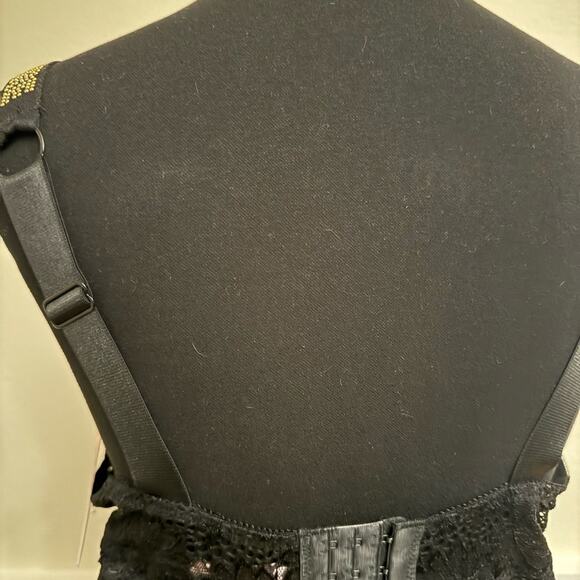 NEW Juicy Couture Intimates black Push Up Bra Sheer Lace Mesh Bodysuit 1X - Picture 6 of 11